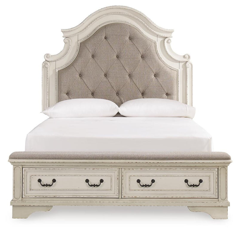 Realyn Queen Storage Bed, Dresser and Mirror