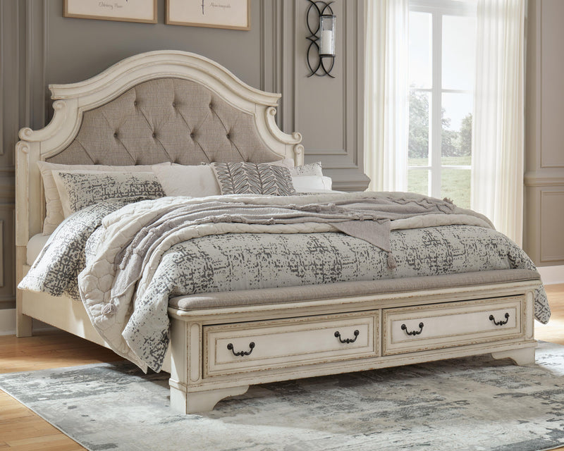 Realyn King Panel Storage Bed and Dresser