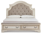 Realyn King Panel Storage Bed, Dresser, Mirror and 2 Nightstands