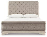 Realyn Queen Upholstered Sleigh Bed and Chest