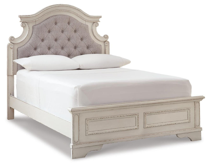 Realyn Full Panel Bed, Dresser, Mirror, Chest and Nightstand