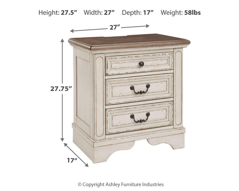 Realyn California King Panel Bed, Dresser, Mirror and Nightstand