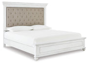 Kanwyn King Upholstered Panel Bed, Dresser and Mirror