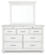 Kanwyn King Upholstered Panel Bed, Dresser and Mirror