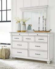 Kanwyn King Upholstered Panel Bed, Dresser and Mirror