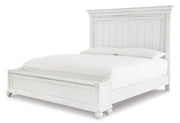 Kanwyn King Panel Bed with Storage, Dresser and Mirror