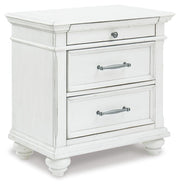 Kanwyn King Upholstered Panel Bed, Dresser and Nightstand