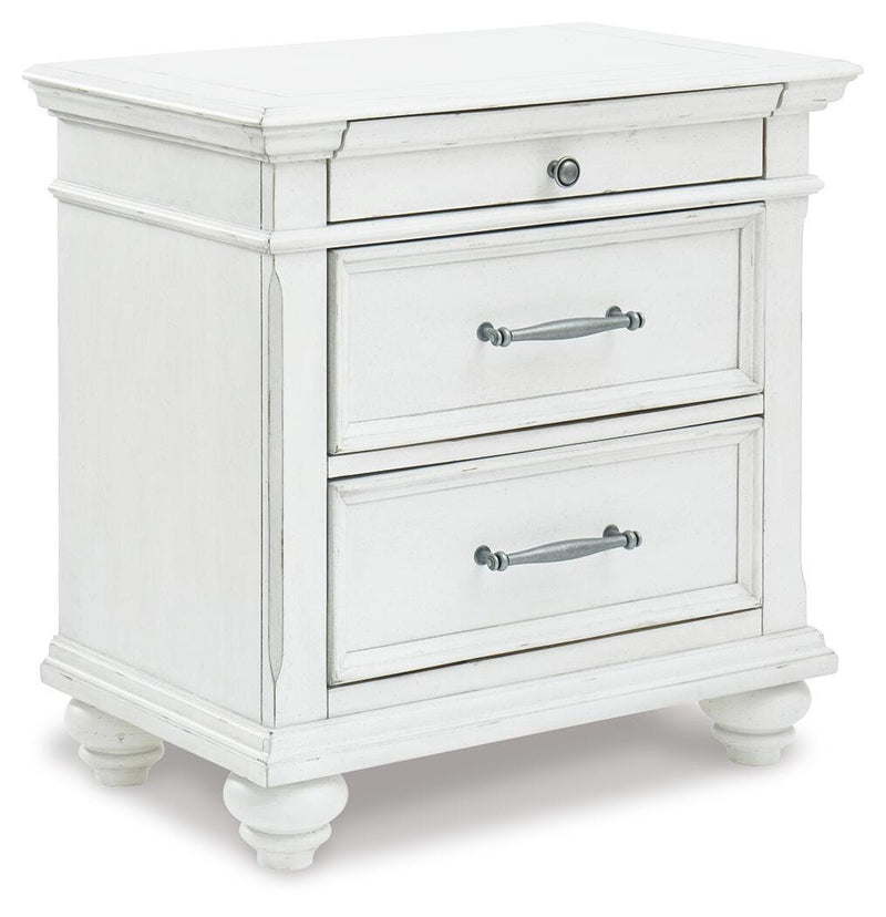Kanwyn Queen Upholstered Panel Bed, Dresser, and Nightstand