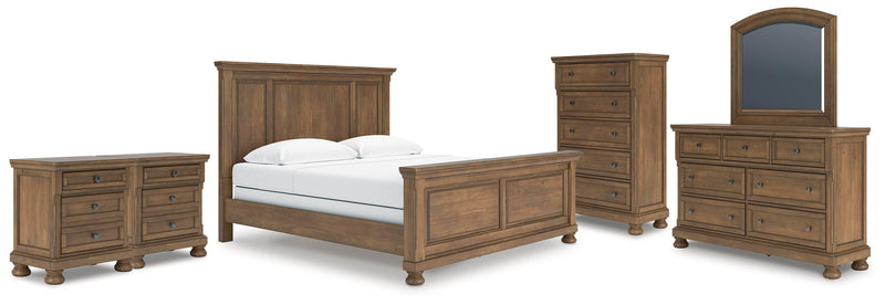 Feddinger King Panel Bed, Dresser, Mirror, Chest and 2 Nightstands