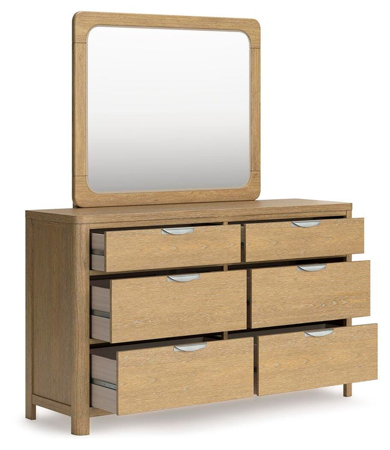 Rencott King Upholstered Bed, Dresser and Mirror
