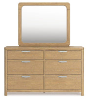 Rencott King Upholstered Bed, Dresser and Mirror