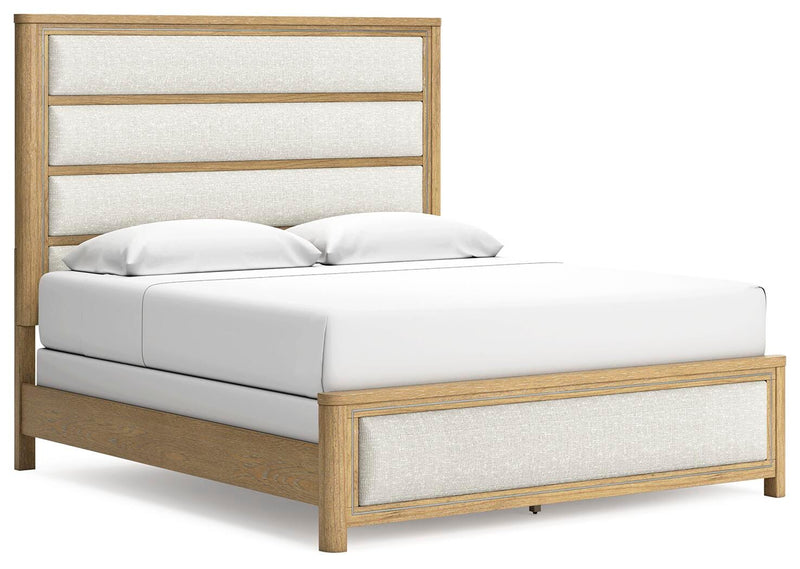 Rencott King Upholstered Bed, Dresser and Mirror