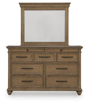 Karallin Queen Panel Storage Bed, Dresser and Mirror