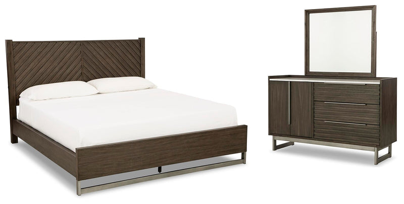 Arkenton California King Panel Bed, Dresser and Mirror