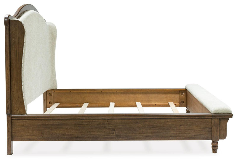 Sturlayne King Upholstered Panel Bed, Dresser and 2 Nightstands