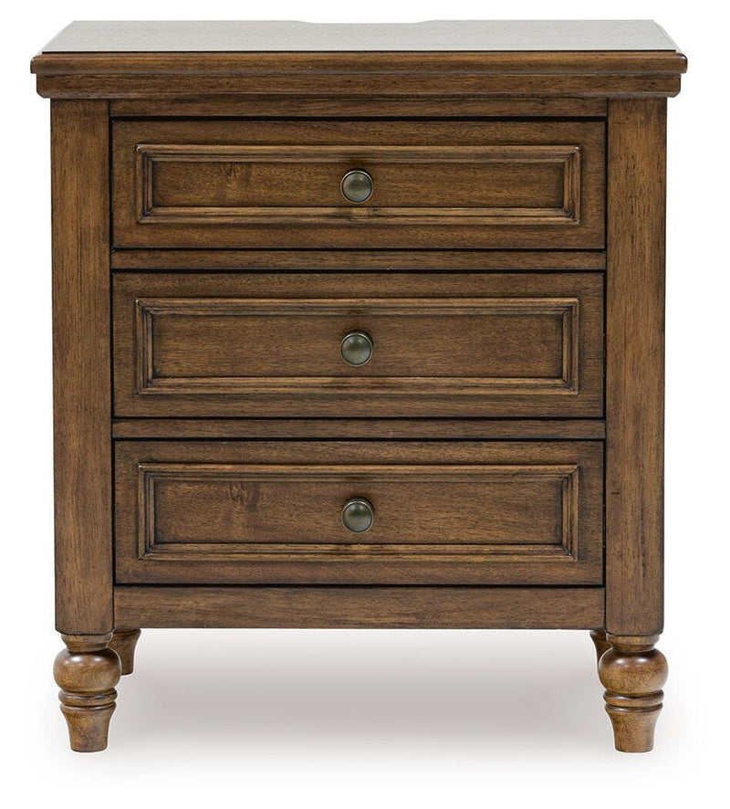 Sturlayne King Upholstered Panel Bed, Dresser and 2 Nightstands