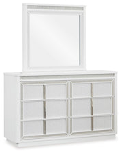 Chalanna Queen Upholstered Storage Bed, Dresser and Mirror