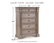 Blairhurst Queen Panel Bed, Dresser, Mirror, Chest and Nightstand