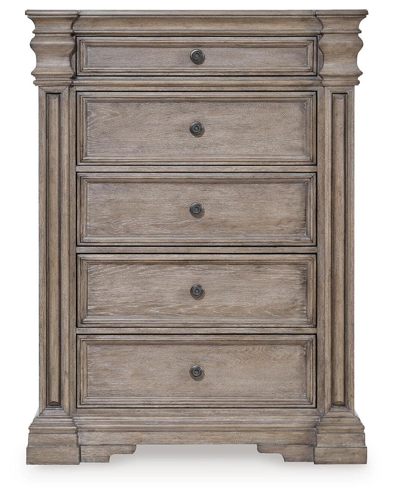 Blairhurst Queen Panel Bed. Dresser, Mirror, 2 Chests and 2 Nightstands