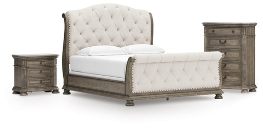 Ardenfield California King Sleigh Bed, Chest and Nightstand