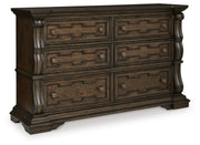 Maylee Queen Upholstered Panel Bed, Dresser and 2 Nightstands