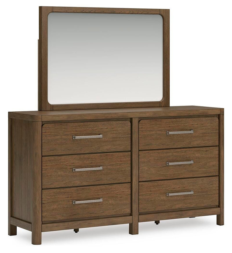 Cabalynn King Upholstered Bed, Dresser, Mirror and Nightstand