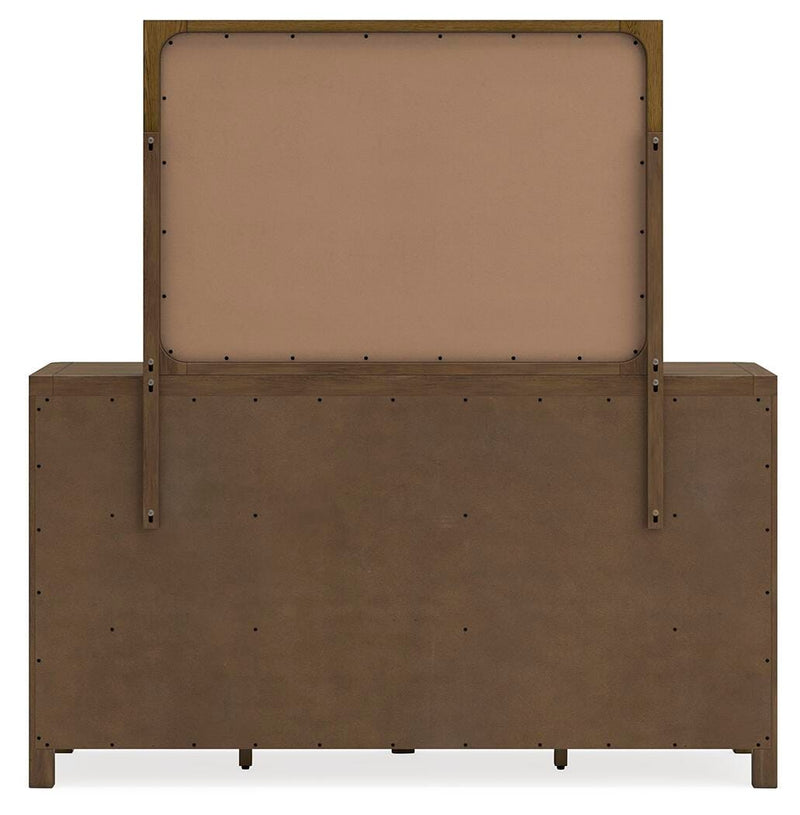 Cabalynn King Panel Bed with Storage, Dresser and Mirror
