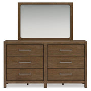 Cabalynn King Panel Bed with Storage, Dresser and Mirror