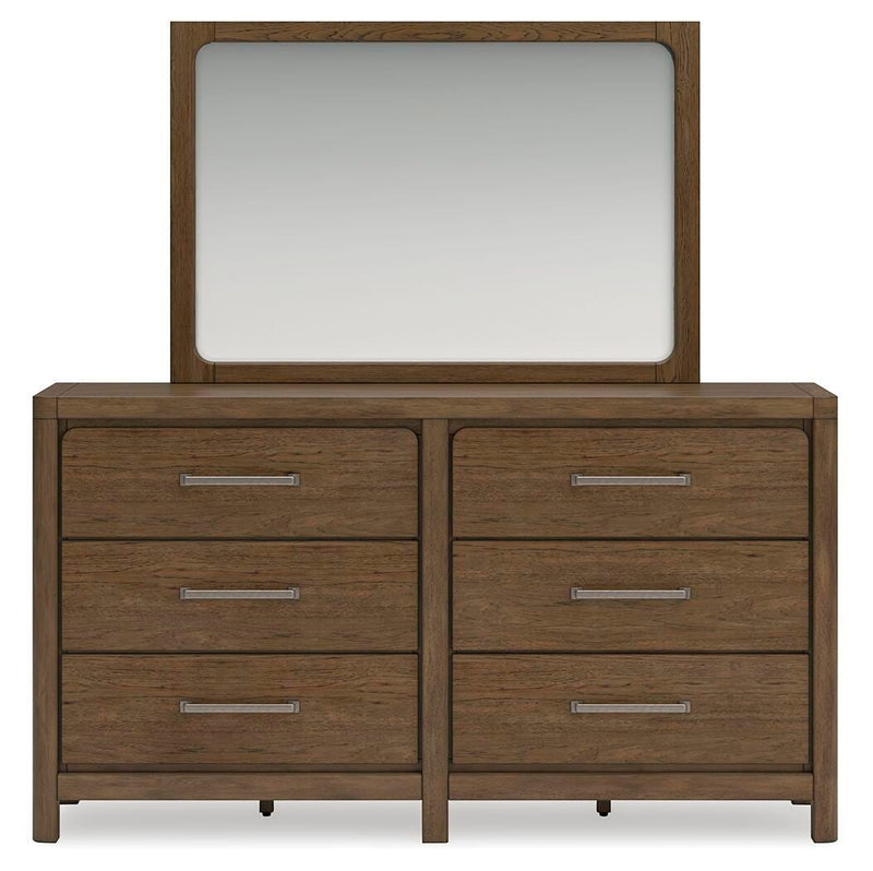 Cabalynn California King Upholstered Bed, Dresser and Mirror