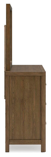Cabalynn King Panel Bed with Storage, Dresser and Mirror