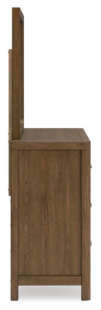 Cabalynn King Panel Bed with Storage, Dresser and Mirror