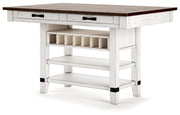 Valebeck Counter Height Dining Table and 6 Barstools