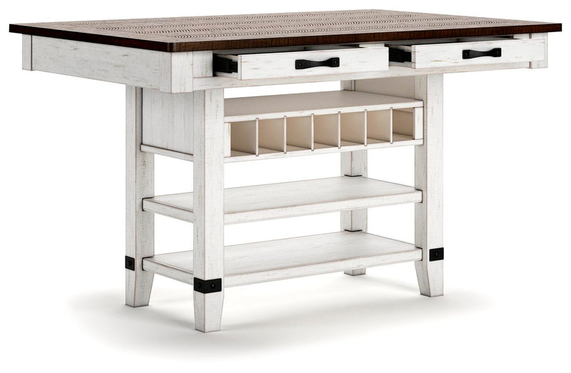 Valebeck Counter Height Dining Table and 6 Chairs