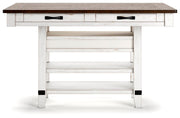 Valebeck Counter Height Dining Table and 6 Barstools