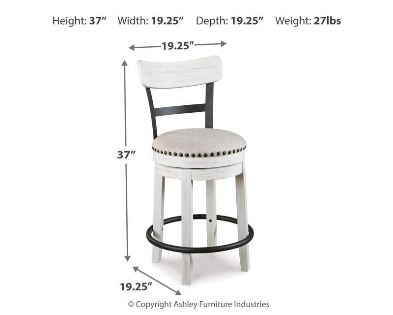 Valebeck Counter Height Dining Table and 6 Barstools