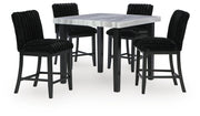 Mervannie Counter Height Dining Table and 4 Barstools