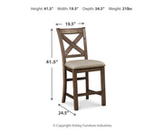 Moriville Counter Height Extension Table and 8 Barstools
