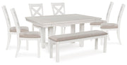 Robbinsdale Dining Table, 6 Chairs and Bench