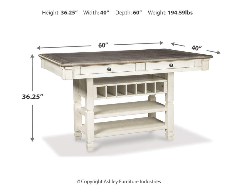 Bolanburg Counter Height Dining Table and 4 Barstools and Bench