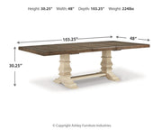 Bolanburg Dining Table, 6 Chairs and Bench