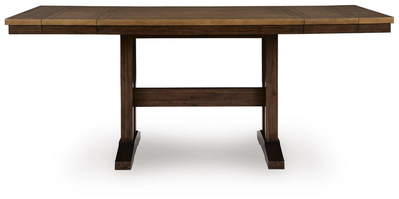 Rylandeen Counter Height Extension Dining Table and 4 Barstools