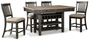 Tyler Creek Counter Height Dining Table and 4 Barstools with Server