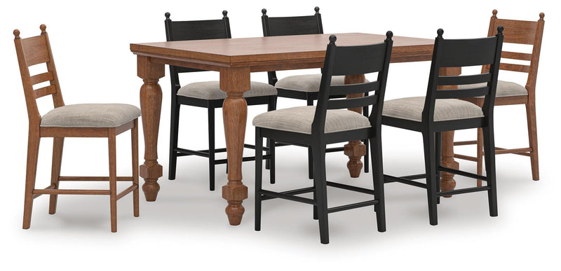 Greddinton Counter Height Dining Table and 6 Barstools