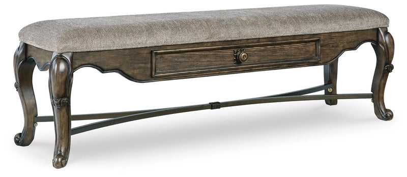 Maylee Dining Table, 6 Chairs and Bench
