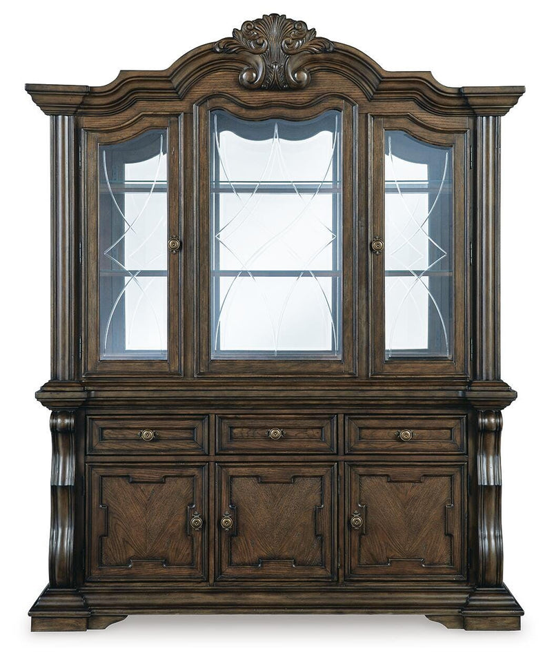 Maylee Dining Table with 6 Chairs and Buffet and Hutch