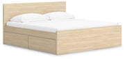 Onita King Panel Platform Bed with 1 Side Storage