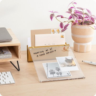 U Brands 7.5"x11.4" Standard Acrylic Desktop Board with Sorter