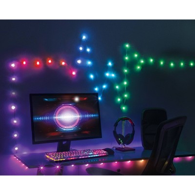 West & Arrow 30' Flexible Strand Dot Lights, Sound Reactive, Remote, USB Powered, Red/Blue/Green