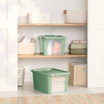 2pk Latching Window Utility Storage Boxes Small True White - Brightroom