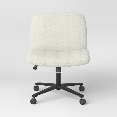 Upholstered Criss Cross Armless Office Chair with Metal Swivel Base - Room Essentials™